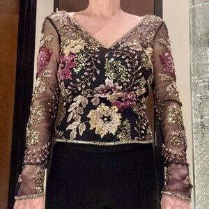 Alberto Makali Embellished Long Sleeve Top